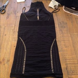 bebe black keyhole dress